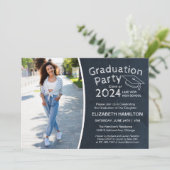 Invitation Chalkboard High School Photo Graduation Party (Debout devant)