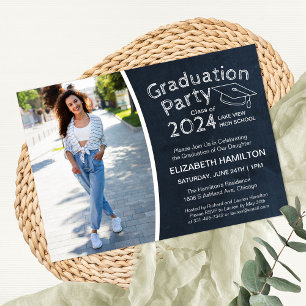 Invitation Chalkboard High School Photo Graduation Party