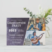Invitation Chalkboard High School Photo Graduation Party (Debout devant)