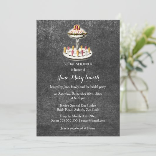 Invitation Chalkboard high tea à l'ancienne (Debout devant)