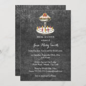 Invitation Chalkboard high tea à l'ancienne (Devant / Derrière)