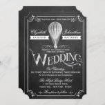 Invitation Chalkboard Hot Air Balloon Collection Mariage<br><div class="desc">Célébrez en style avec ces invitations de mariage en montgolfière de tableau noir. Le libellé modèle est facile à personnaliser et vos invités seront ravis lorsqu'ils reçoivent ces magnifiques invitations.</div>