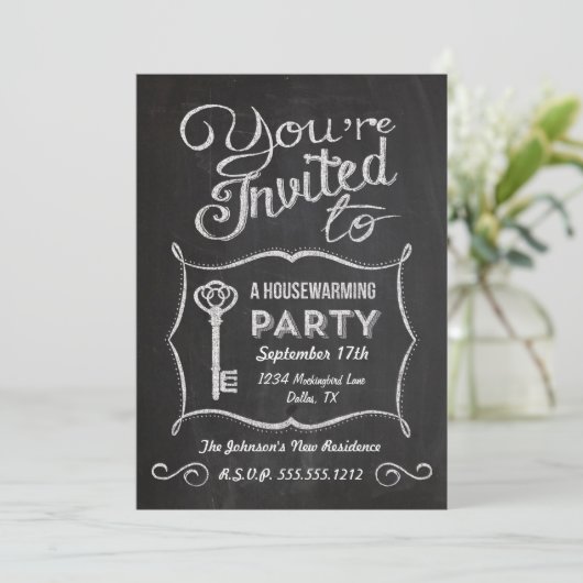 Invitation Chalkboard House (Debout devant)