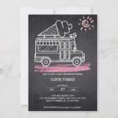 Invitation Chalkboard Ice Cream Baby shower camion (Devant)