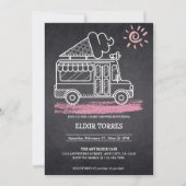 Invitation Chalkboard Ice Cream Baby shower camion (Devant)