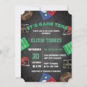Invitation Chalkboard It's Game Time Football Baby shower (Devant)