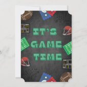 Invitation Chalkboard It's Game Time Football Baby shower (Dos)