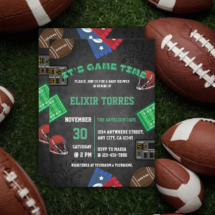 Invitation Chalkboard It's Game Time Football Baby shower