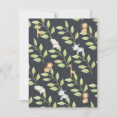 Invitation Chalkboard Jungle Animaux Baby shower neutre (Dos)