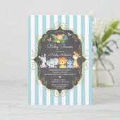 Invitation Chalkboard Jungle Animaux Baby showers garçons (Debout devant)