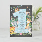 Invitation Chalkboard Jungle Big One Boys Anniversaire Invita (Debout devant)
