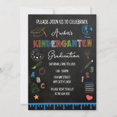 Invitation Chalkboard Kindergarten Graduation Photo (Dos)