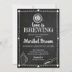 Invitation Chalkboard L'amour brasse Fête des mariées Café