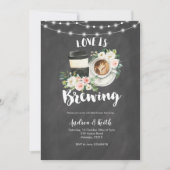 Invitation Chalkboard L'amour du café est la Fête des mariées (Devant)