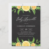 Invitation Chalkboard Lemons et Oranges Été Bébé Parsemer (Devant)