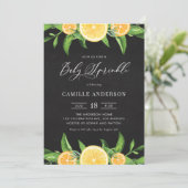 Invitation Chalkboard Lemons et Oranges Été Bébé Parsemer (Debout devant)