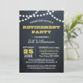Invitation Chalkboard Lights Gold Retraite Party (Debout devant)