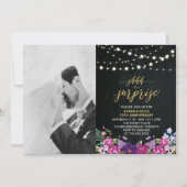 Invitation Chalkboard & Lights Photo 50e anniversaire du Mari (Devant)