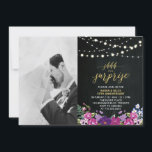 Invitation Chalkboard & Lights Photo 50e anniversaire du Mari<br><div class="desc">Célébrez votre journée spéciale avec cette invitation personnalisée mariage photo anniversaire. Ce design présente une belle typographie "shhh... c'est une surprise" et des lumières à cordes sur un arrière - plan de tableau noir. Remplacez l'exemple de photo par votre propre photo. D'autres invitations mariages pour l'anniversaire et des fournitures de...</div>