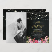 Invitation Chalkboard & Lights Photo 50e anniversaire du Mari (Devant / Derrière)