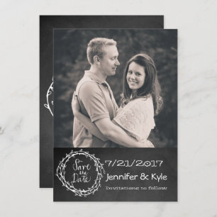 Invitation Chalkboard Look Wedding Enregistrer la date Faire-
