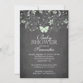 Invitation Chalkboard Lumière Beurre Vert Baby shower fille p (Devant)