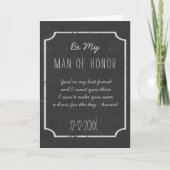Invitation Chalkboard Mariage Be My Man of Honor Request Card (Devant)