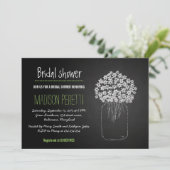 Invitation Chalkboard Mason Jar Flowers Fête des mariées (Debout devant)