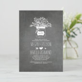 Invitation Chalkboard Mason Jar Rustic Engagement Party (Debout devant)