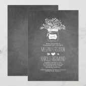 Invitation Chalkboard Mason Jar Rustic Engagement Party (Devant / Derrière)