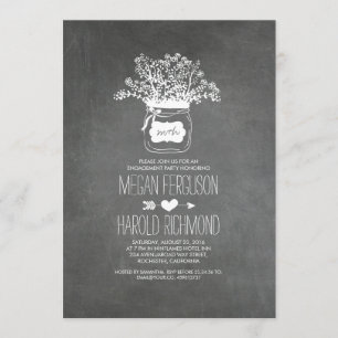 Invitation Chalkboard Mason Jar Rustic Engagement Party