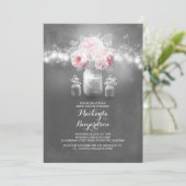 Invitation chalkboard mason jarre lumières rustiques douche n (Debout devant)