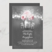 Invitation chalkboard mason jarre lumières rustiques douche n (Devant / Derrière)