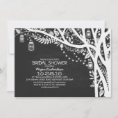 Invitation Chalkboard mason jarres lumières arbre douche nupt (Devant)