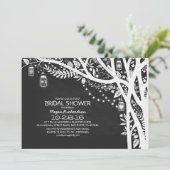 Invitation Chalkboard mason jarres lumières arbre douche nupt (Debout devant)