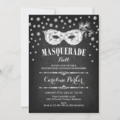 Invitation Chalkboard Masquerade Ball fête d'anniversaire (Devant)