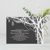 Invitation Chalkboard mât jarres feux d'arbre fête de fiançai (Debout devant)