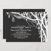 Invitation Chalkboard mât jarres feux d'arbre fête de fiançai (Devant / Derrière)