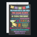 Invitation Chalkboard Mexicaine Fiesta Bachelorette<br><div class="desc">Jolie et colorée soirée mexicaine Fiesta Bachelorette Invitations avec des bannières lumineuses, typographie amusante, une grande margarita et taco sur un arrière - plan de tableau noir. Alors prenez une boisson froide et une salsa chaude avec cette merveilleuse invitation. Illustration tirée à la main par McBooboo. Veuillez me contacter pour...</div>