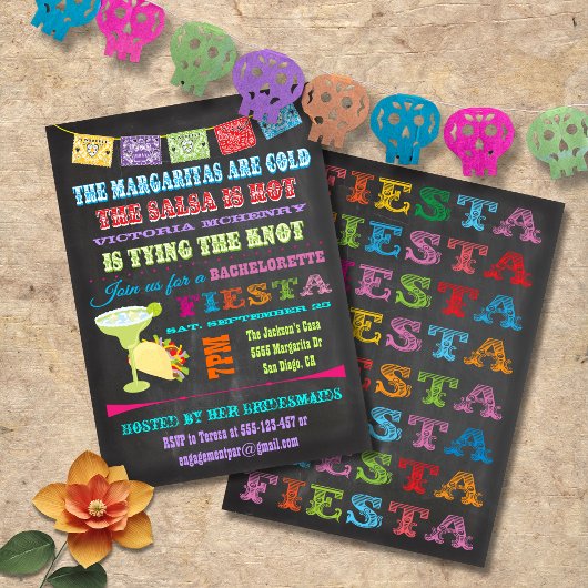 Invitation Chalkboard Mexicaine Fiesta Bachelorette
