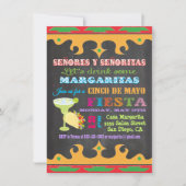 Invitation Chalkboard Mexicaine Fiesta Cinco de Mayo Invitati (Devant)