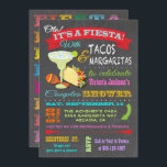 Invitation Chalkboard Mexicaine Fiesta Couples Douche<br><div class="desc">Joli et coloré mexicain Fiesta Couples Bridal Shower Invitations avec bannière, la typographie amusante, une grande margarita et taco sur un arrière - plan de tableau noir. Alors prenez une boisson froide et une salsa chaude avec cette merveilleuse invitation. Illustration tirée à la main par McBooboo. Veuillez me contacter pour...</div>