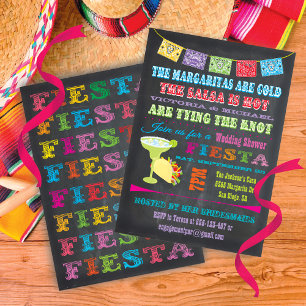 Invitation Chalkboard Mexicaine Fiesta Wedding shower
