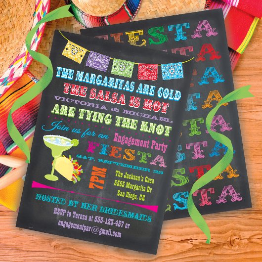 Invitation Chalkboard Mexican Fiesta fiesta Party