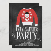 Invitation Chalkboard mignon Douleur moche fête de vacances (Devant / Derrière)