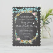 Invitation Chalkboard Mint Bund Pennant Mariage Garland (Debout devant)