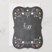 Invitation Chalkboard Mint Orange Floral Garland Mariage (Dos)