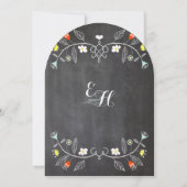 Invitation Chalkboard Mint Orange Floral Garland Mariage (Dos)