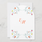 Invitation Chalkboard Mint Orange Rouge Floral Garland Mariag (Dos)