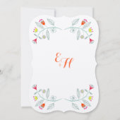Invitation Chalkboard Mint Orange Rouge Floral Garland Mariag (Dos)